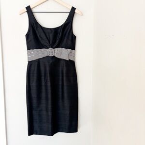 KAY UNGER black silk dress with bow detail sz. 4